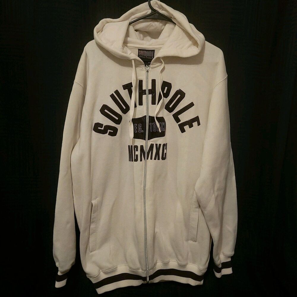 Southpole Men's XL MCMXCI Full Zip Hoodie Vintage Class Of 91 NWT Papyrus